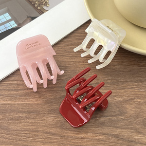 Pince à cheveux en acétate simple et avancée, mini pince écologique pour queues de cheval hautes, accessoire de coiffure quotidien pour femme - Product Image 2