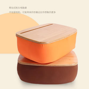 Support pour ordinateur portable en bambou avec couvercle en bois, coussin de bureau multifonctionnel pour ordinateurs portables, utilisation sur table - Product Image 5