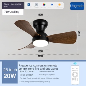 โคมไฟระย้าแบบมีรีโมทคอนโทรลพัดลมติดเพดานพร้อมใบพัด5ใบพัดมอเตอร์ทองแดงบริสุทธิ์ไฟตกแต่ง ABS กระจกมอเตอร์ DC - Product Image 3