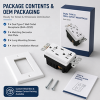 BAREP 20A Dual Typ-C USB Wandsteckdose 4,8A Intelligente Ladestation Manipulationsgeschützte Doppelsteckdose CETLus