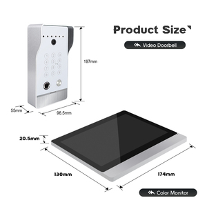 Top 9 pouces Vision nocturne porte entrée filaire système d'interphone vidéo RFID déverrouiller caméra sonnette porte téléphone pour maison Villa appartement - Product Image 4