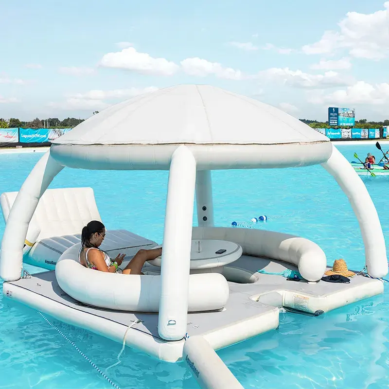 Надувная водная игра на заказ, плавающая надувная кровать, Бана-плот, удобная островная платформа, док-станция, оборудование для водных игр