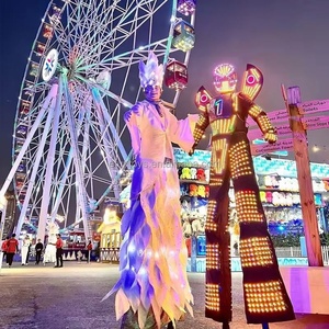 Funtoys MOQ 1 PC 뜨거운 <span class=keywords><strong>Led</strong></span> 포식자 의상 레이브 복장 빛나는 정장 의류 호라 로카 파티 아비티 <span class=keywords><strong>Led</strong></span> 로봇 의상 - Product Image 4