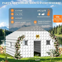 Tente de discothèque gonflable, grande tente de fête DJ gonflable d'extérieur avec lumières LED pour événements, mariages et soirées