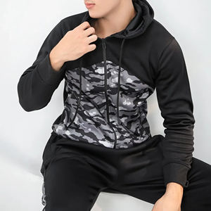 2025 venta al por mayor de la mejor calidad estampado de transferencia de calor invierno con capucha casual camuflaje y chándales para hombre - Product Image 5