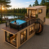 Casa Modular Prefabricada de Diseño Moderno y Lujoso, de Dos Pisos y 2 Dormitorios, con Terraza en el Techo, Ideal para Airbnb