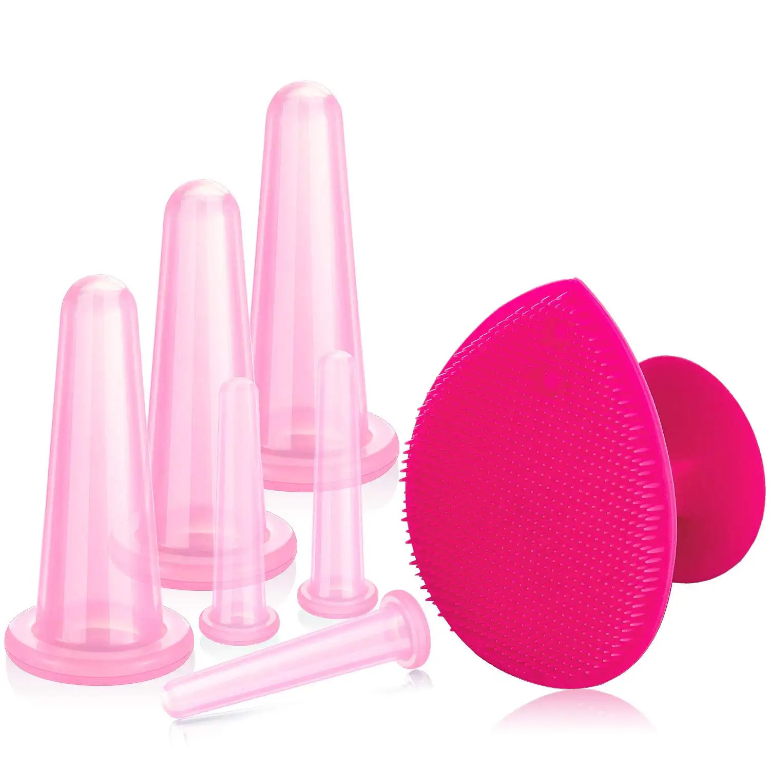 Vacuum Massage Cup Face, Neck, Eye Silicone Facial massage Face cupping Set