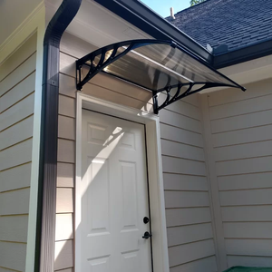 Toldo de Policarbonato y Aluminio <span class=keywords><strong>con</strong></span> Borde Central Cerrado, Mayor Estabilidad y Resistencia al Viento, Protección Solar Manual Anti-UV para Exteriores - Product Image 5