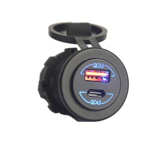 60W QC4.0 Type C QC3.0 chargeur <span class=keywords><strong>USB</strong></span> 12V/24V prise de courant de voiture étanche double ports <span class=keywords><strong>pour</strong></span> bateau marin <span class=keywords><strong>moto</strong></span> golf MacBook - Product Image 1