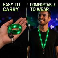 Longstargift Lanière LED synchronisée à clignotement haute luminosité en nylon tissé pour festivals de musique, événements interactifs et OEM