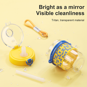 UZSPACE Bouteille d'eau de sport de haute qualité en plastique Tritan Tristan sans BPA avec couvercle en paille pour enfants filles - Product Image 3