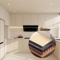 Panel Kabinet Aluminium Sarang Lebah dengan Finishing Kayu Kustom, Tahan Air, Ringan, untuk Penyimpanan Lemari Dapur Modern