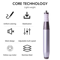WENYU Stylo de tatouage électrique léger réglable en acier inoxydable argenté pour maquillage permanent
