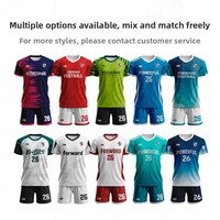 Jersey Sepak Bola Cetak Digital Seluruh Badan Custom Cepat Kering Sublimasi Kain Polyester Bernapas Lintas Negara Musim Panas Pendek