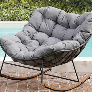 Fauteuil à bascule moderne modulaire inclinable pour adultes avec cadre en métal portable en <span class=keywords><strong>rotin</strong></span> pour une utilisation intérieure/extérieure, <span class=keywords><strong>salon</strong></span> - Product Image 1