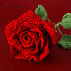 Regalo del Día de San Valentín Crochet gran Rama de Rosa tailandesa color degradado ramo de color sólido muebles románticos para el hogar - Product Image 2