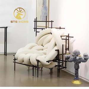 Designer moderne art créatif tissage <span class=keywords><strong>loisirs</strong></span> fauteuil inclinable canapé chaise maison villa hôtel en forme de canapé torsadé - Product Image 6