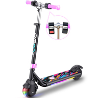 Scooter électrique pour enfant, noir, 170W, éclairage arc-en-ciel, écran numérique, pour filles