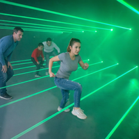 Équipement de jeu interactif mural à capteur laser pour usage intérieur, parcs de trampolines, construction en alliage d'aluminium