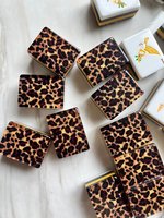 Ensemble de Mahjong Américain Personnalisé de Luxe en Acrylique Imprimé Léopard à Quatre Niveaux, Portable, Durable et Écologique, Gravé