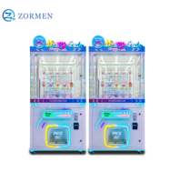 Máquina de Juego de Premios con Anillo de Empuje Zormen Source Factory Happy Push, Máquina Expendedora de Arcade con Gancho y Luz RGB Colorida que Funciona con Monedas