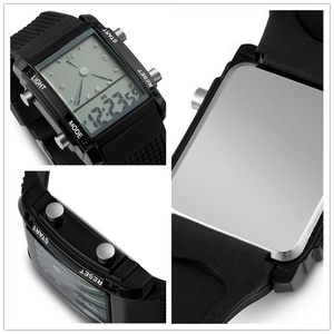 <span class=keywords><strong>Montre</strong></span> numérique multifonction pour hommes, nombres de 5, accessoire de Sport, à LED, alarme Chrono, rétro, éclairage carré - Product Image 5