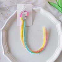 Vente directe d'usine mode enfants paillettes licorne arc-en-ciel pince à cheveux avec coloré longues perruques filles fête cheveux décor perruque épingle à cheveux