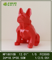 12 "Block Französisch Bulldogge Skulptur Harz Roboter Hund Statue für Garten Ornamente
