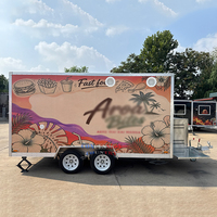 Remorque alimentaire personnalisée de 4,5 m/15 pi, chariot mobile pour crème glacée et hot-dogs, remorque commerciale pour la vente de nourriture rapide en rue, camion de restauration