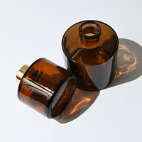 Bouteille diffuseur en verre ambré 50ml 100ml 150ml 200ml 250ml avec bouchon en bois, contenant diffuseur d'arômes de luxe, emballage pour parfum d'intérieur