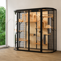 Fournitures en gros pour animaux de compagnie : Panneau arqué transparent perforé en bois pour accessoires muraux DIY, idéal pour les villas pour chats (commandes en gros)