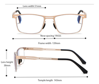 Lunettes de lecture anti-lumière bleue de haute qualité de Style Business pour hommes et femmes | Puissance de correction de la vision presbytie + 1.0 à + 4.0