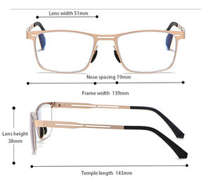 <span class=keywords><strong>Gafas</strong></span> de lectura con luz azul de alta calidad de estilo empresarial para hombres y mujeres | Potencia de corrección de la visión de <span class=keywords><strong>presbicia</strong></span> + 1,0 a + 4,0 - Product Image 3