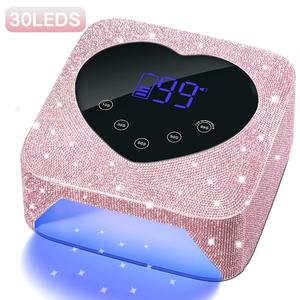 Lámpara de Uñas LED UV Recargable de 72W, Luz UV Inalámbrica para Uñas con Forma de Corazón de Diamantes de Imitación, Máquina de Manicura y Pedicura, Herramientas para Uñas - Product Image 1