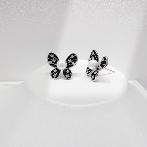 custom plata 925 sterling silver flower pearl <b>earring</b> high quality wedding Romantic <b>unusual</b> enamel elegant butterfly <b>earrings</b> - Product Image 2