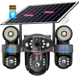 V380pro Three Lens PTZ 4G Sim Card IP <b>Camera</b> Outdoor 15MP UHD Three Screen WiFi Security Solar Surveillance Wireless CCTV <b>Camera</b> - Product Image 1