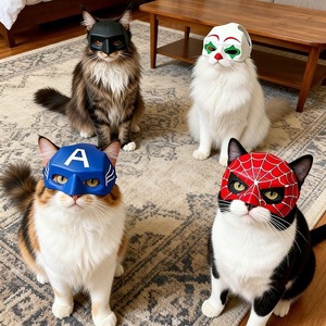 Masque de chat <span class=keywords><strong>Batman</strong></span> en plastique sans danger pour les animaux de compagnie pour Halloween - <span class=keywords><strong>Accessoire</strong></span> de costume léger et ventilé pour petits chats (MOQ en gros) - Product Image 5