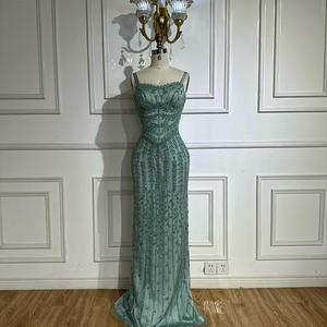Sharon Said Vintage Straight Evening <strong>Dress</strong> Dubai Spaghetti Straps Blue Luxury <strong>for</strong> <strong>Women</strong> Arabic Long Pleat Special Occasion - Product Image 6