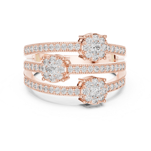 Rose Gold <b>Diamond</b> <b>Ring</b> Classic Elegant Stylish Jewelry for Women Ideal for Wedding Engagement Party and Daily Fashion - Product Image 1