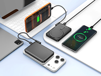 Banco de Energía Portátil de Gran Capacidad 22.5W con Cable Autoajustable y Absorción Magnética, Estación de Carga 10000mAh