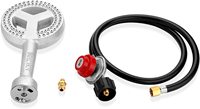 Brûleur de Propane rond en fonte haute pression avec tube, 20 PSI, régulateur de Propane à haute pression réglable avec tuyau et en laiton