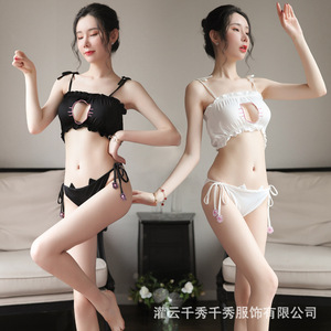 Ensemble de lingerie Tender Angel Passionné, culotte à découpes et à lanières, sexy, mignon et coquin, style uniforme de chaton - Product Image 2