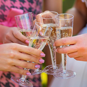 Verres à <span class=keywords><strong>champagne</strong></span> et mimosa en plastique jetables transparents pour mariage nouvel an et fête de noël grillage vin Cocktail tasses de service - Product Image 3