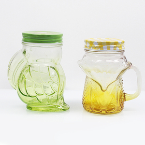 Nuevo Diseño, Jarra de Vidrio con Forma de Zorro/Búho de 450 ml/15 oz, Vaso de Vidrio para Niños con Asa para Beber Bebidas - Product Image 2