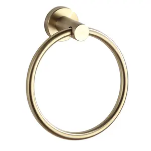 Gold Simple Design Factory Supplier Wall Mounted Bathroom Stainless Steel Towel Ring