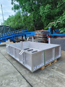 Conteneur de stockage en acier galvanisé robuste avec roues, grande boîte à palettes métallique mobile industrielle pour la logistique d'entrepôt - Product Image 3