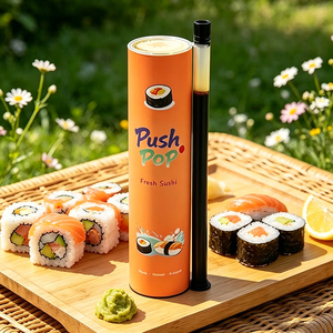 Tube à sushi en papier kraft recyclé écologique <span class=keywords><strong>de</strong></span> qualité alimentaire avec doublure en aluminium, biodégradable, recyclable, logo personnalisé - Product Image 1