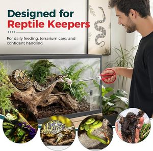 Outil d'alimentation extra long pour serpents, <span class=keywords><strong>pince</strong></span> à alimenter les lézards en acier inoxydable avec pointes dentelées pour reptiles - Product Image 3