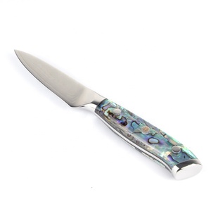 Cuchillo de Cocina de Alta Calidad con Diseño Nuevo, Acero Inoxidable de Damasco, Mango de Acrílico y Concha, Marca Keensun, 91.8g, Cuchillo <span class=keywords><strong>para</strong></span> Pelar Frutas - Product Image 4
