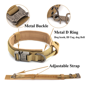 Hochwertiges schwerlast-taktisches Hundehalsband Nylon großes Haustier-Training-Halsband mit Griff und Metallschnalle Hundehalsband